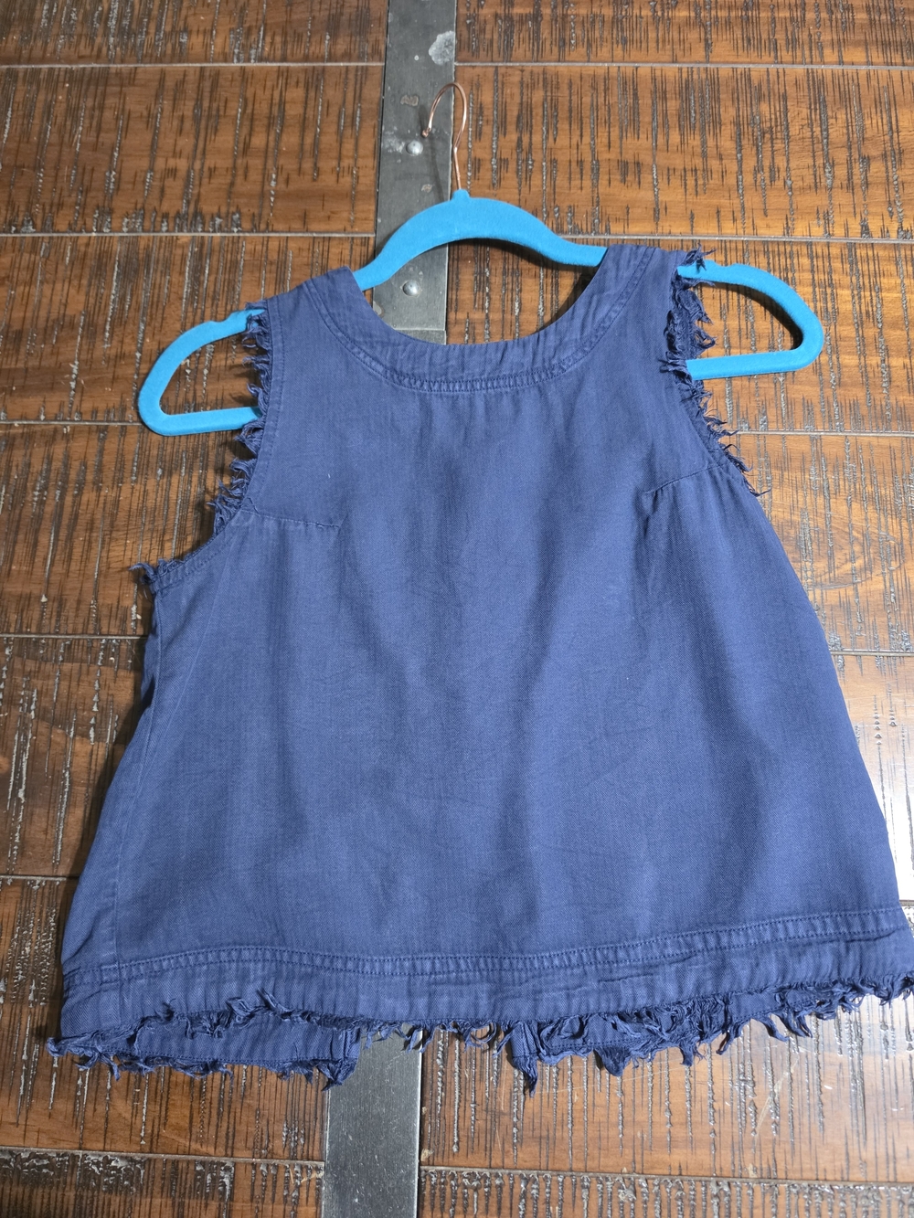 Altar'd State Navy Sleeveless Frayed Hem Tank Top Size XS